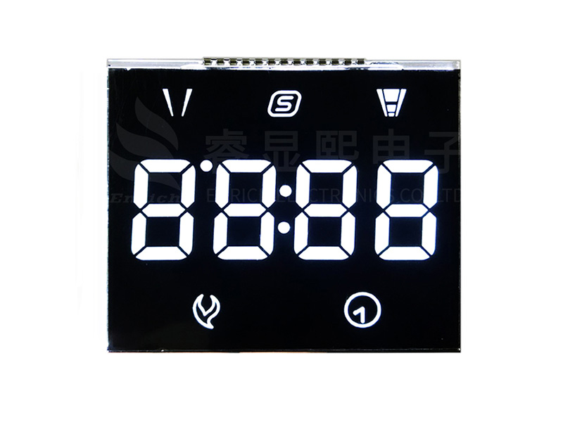 4個8字計數(shù)器lcd屏廠家BTN段式黑底白字屏定制高清VA斷碼液晶屏